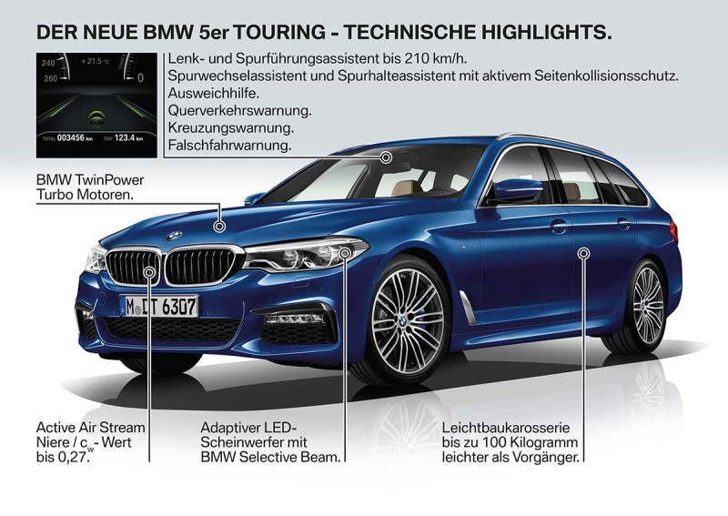 BMW 5er Touring (2017) - Neuheiten Front